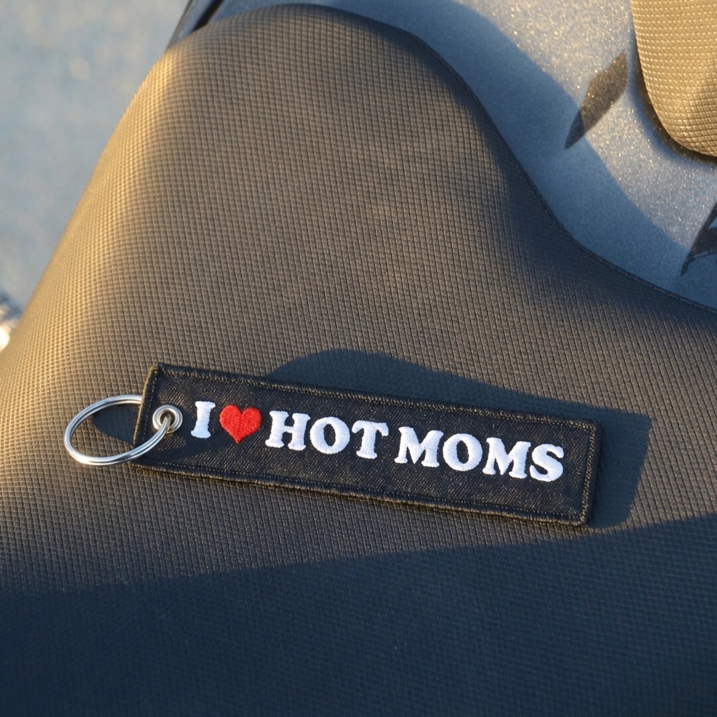Embroidered Motorcycle Key Tag