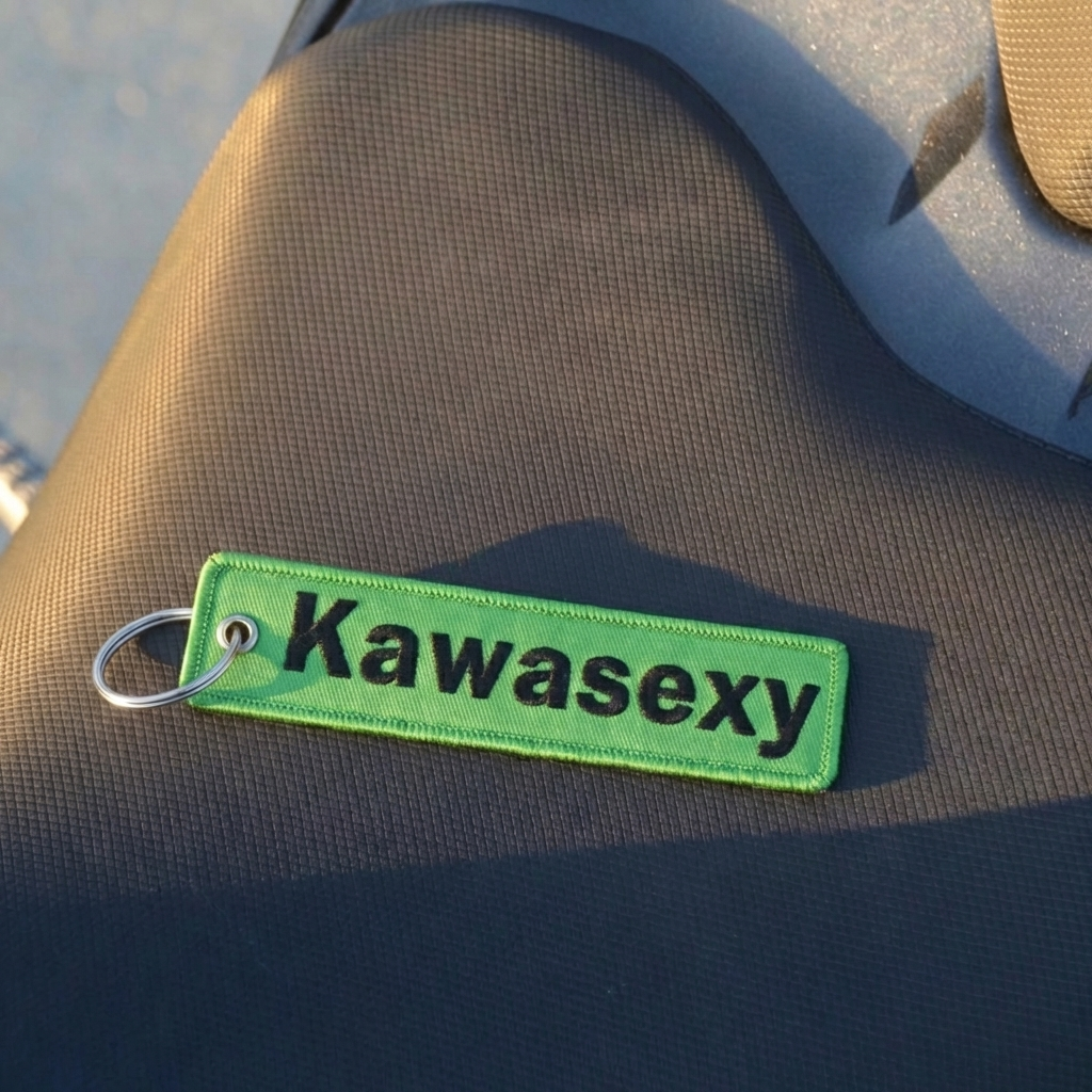 Embroidered Motorcycle Key Tag