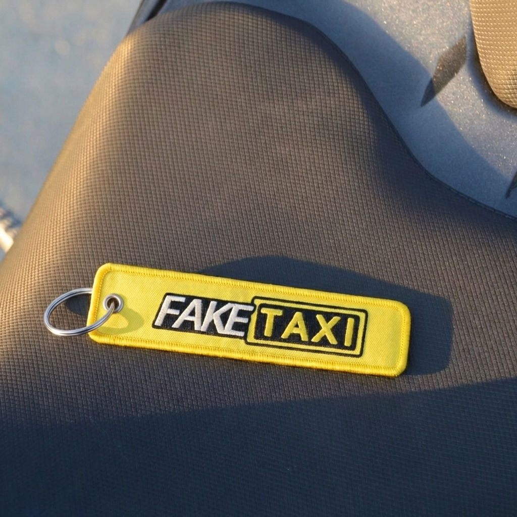Embroidered Motorcycle Key Tag