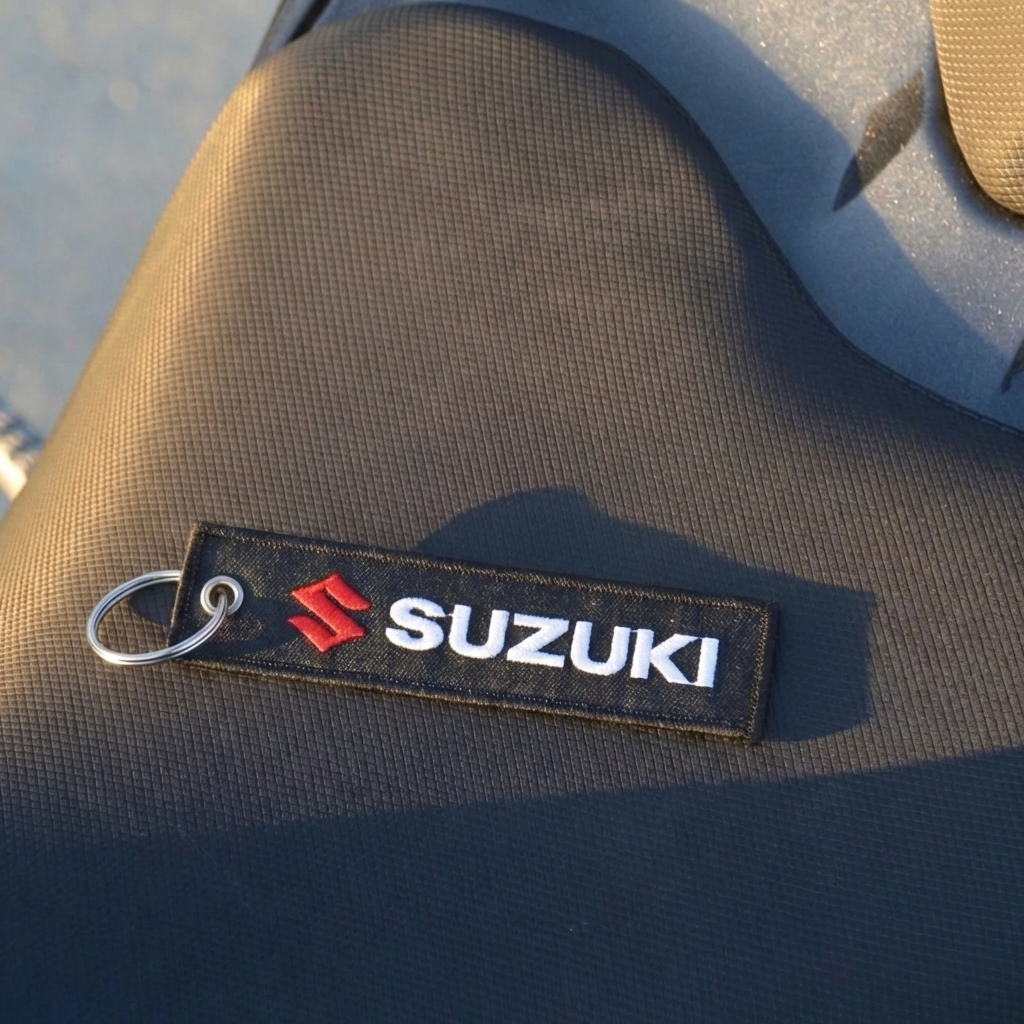 Embroidered Motorcycle Key Tag
