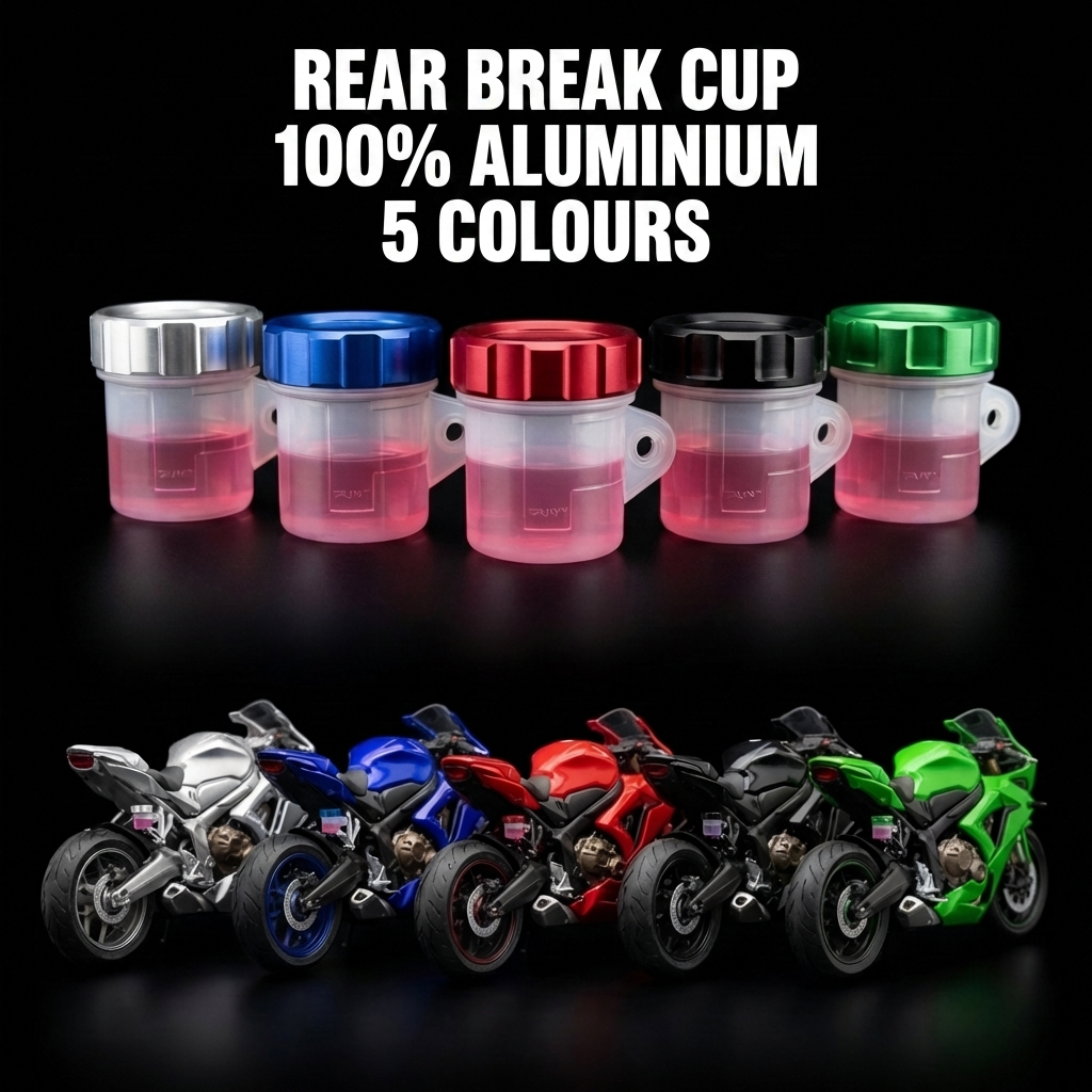 CNC aluminum rear brake reservoir cap for motorcycle rear brake system