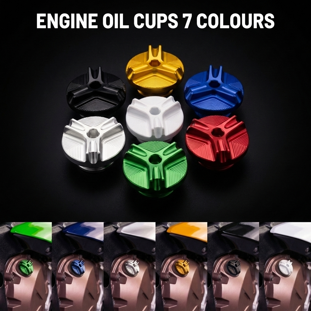 CNC aluminum motorcycle oil filler cap with anodized finish
