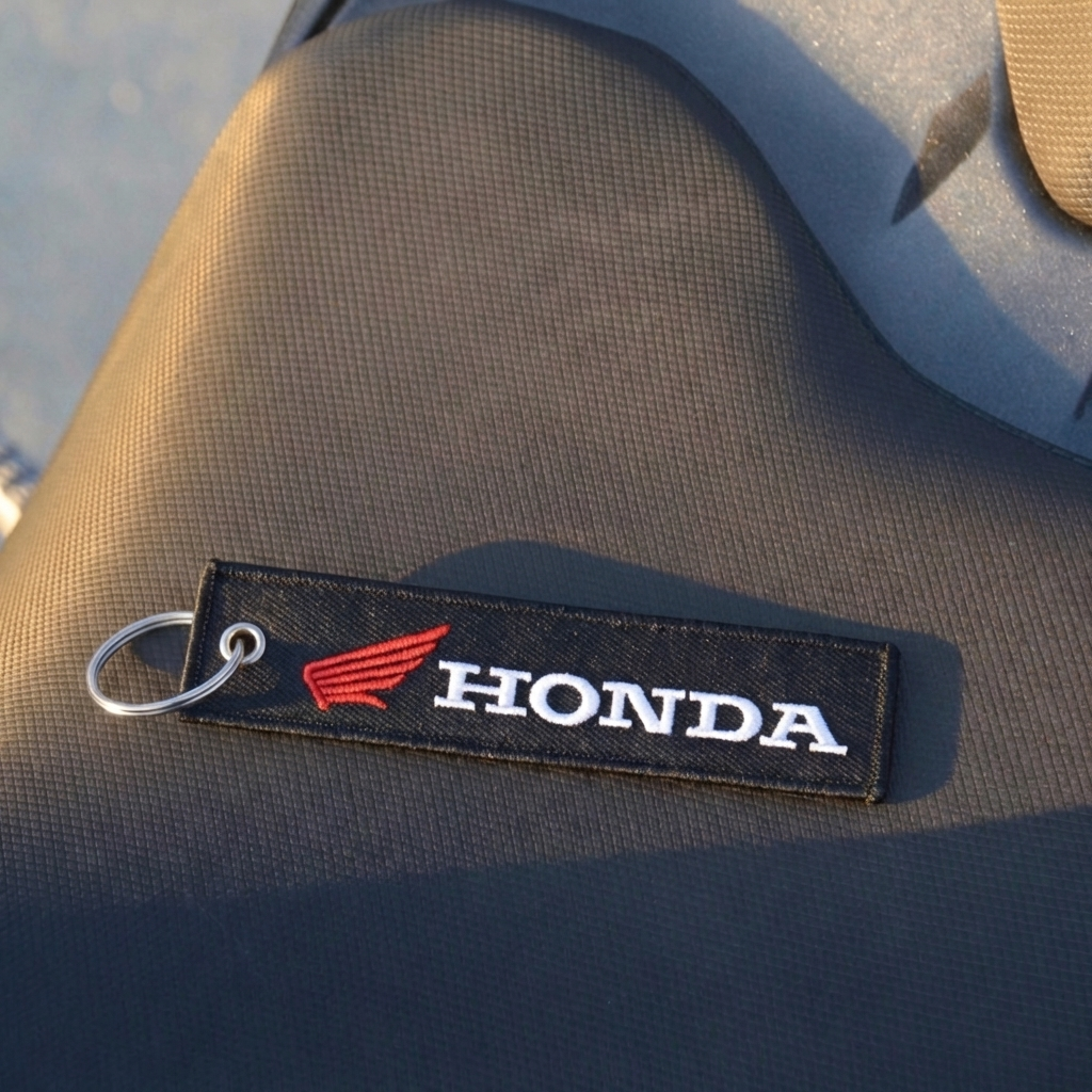 Embroidered Motorcycle Key Tag
