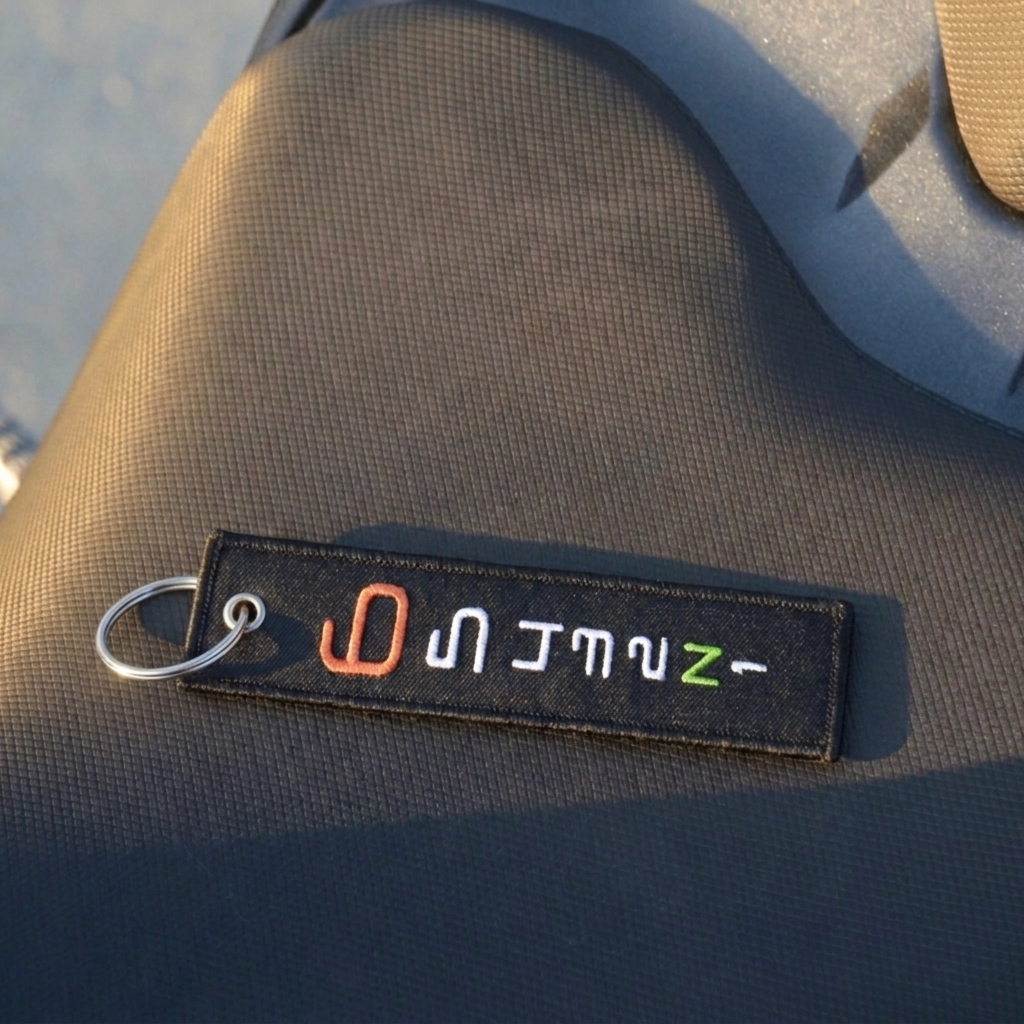 Embroidered Motorcycle Key Tag
