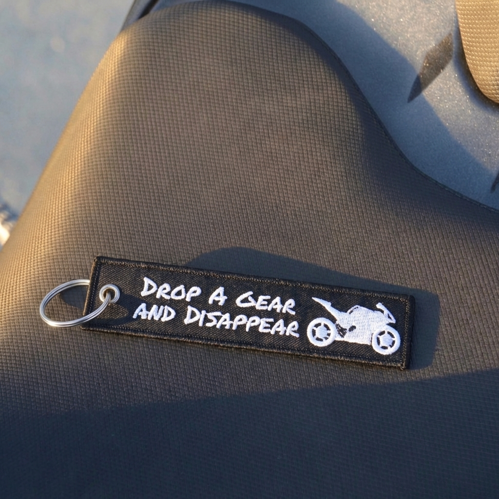 Embroidered Motorcycle Key Tag