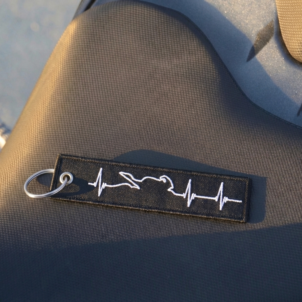 Embroidered Motorcycle Key Tag