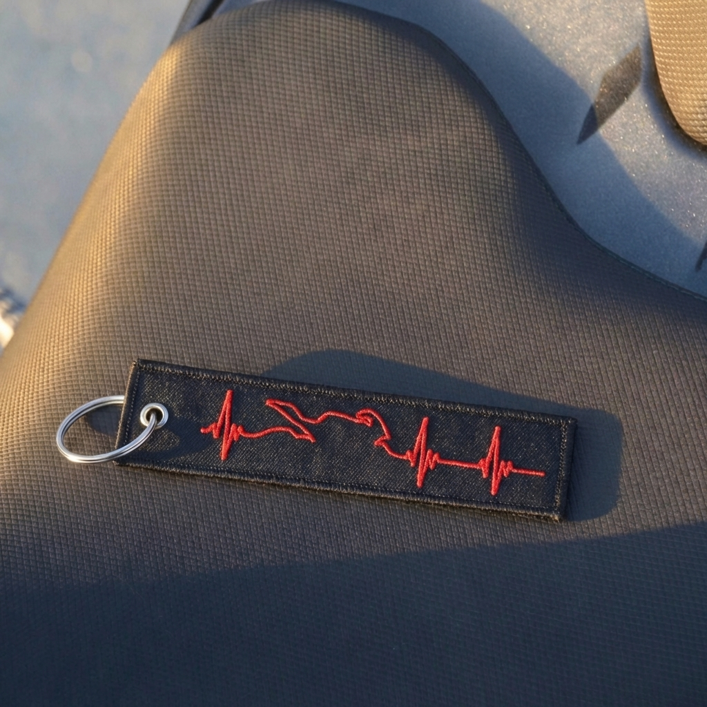 Embroidered Motorcycle Key Tag