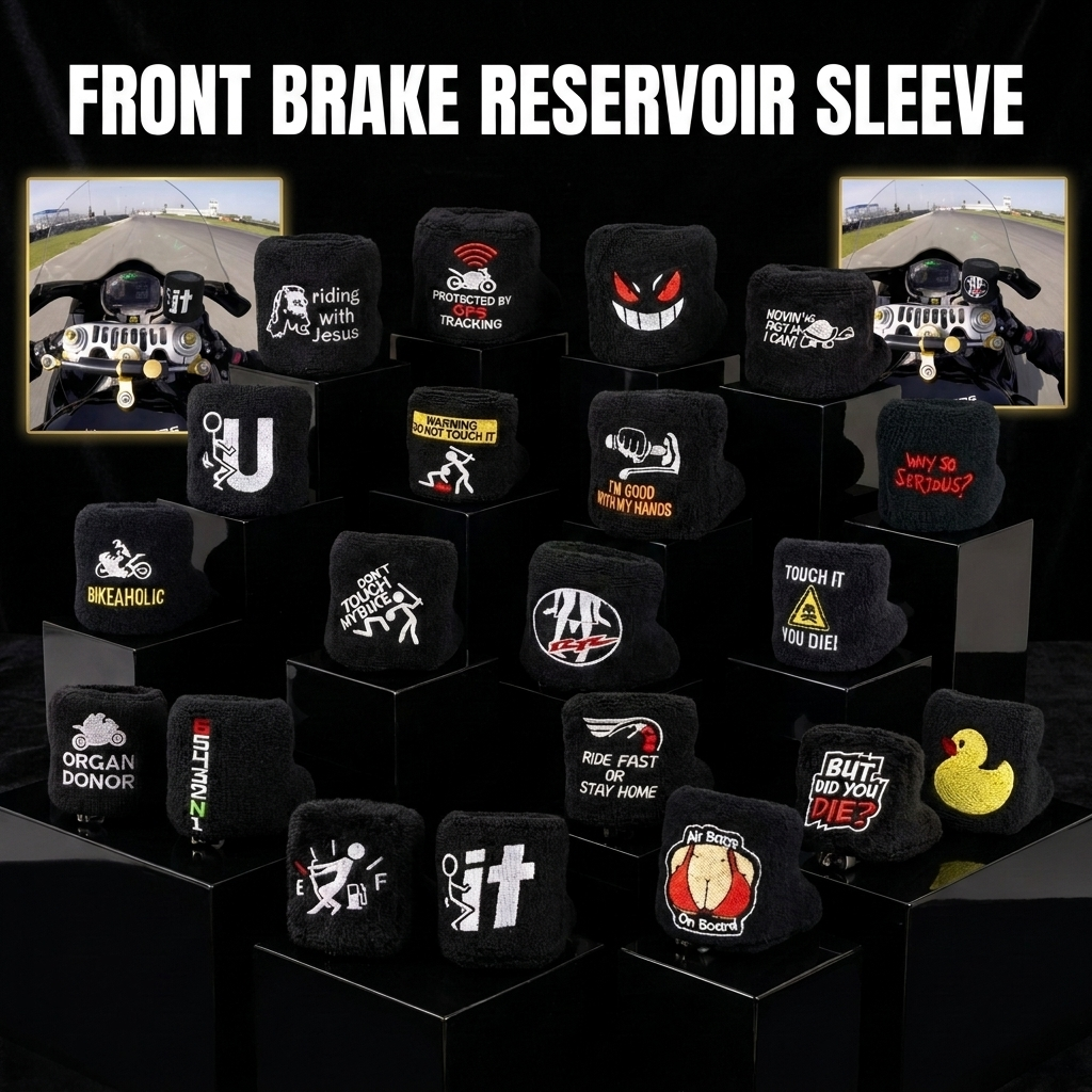 motorcycle front brake reservoir sleeve cover on supersport cockpit