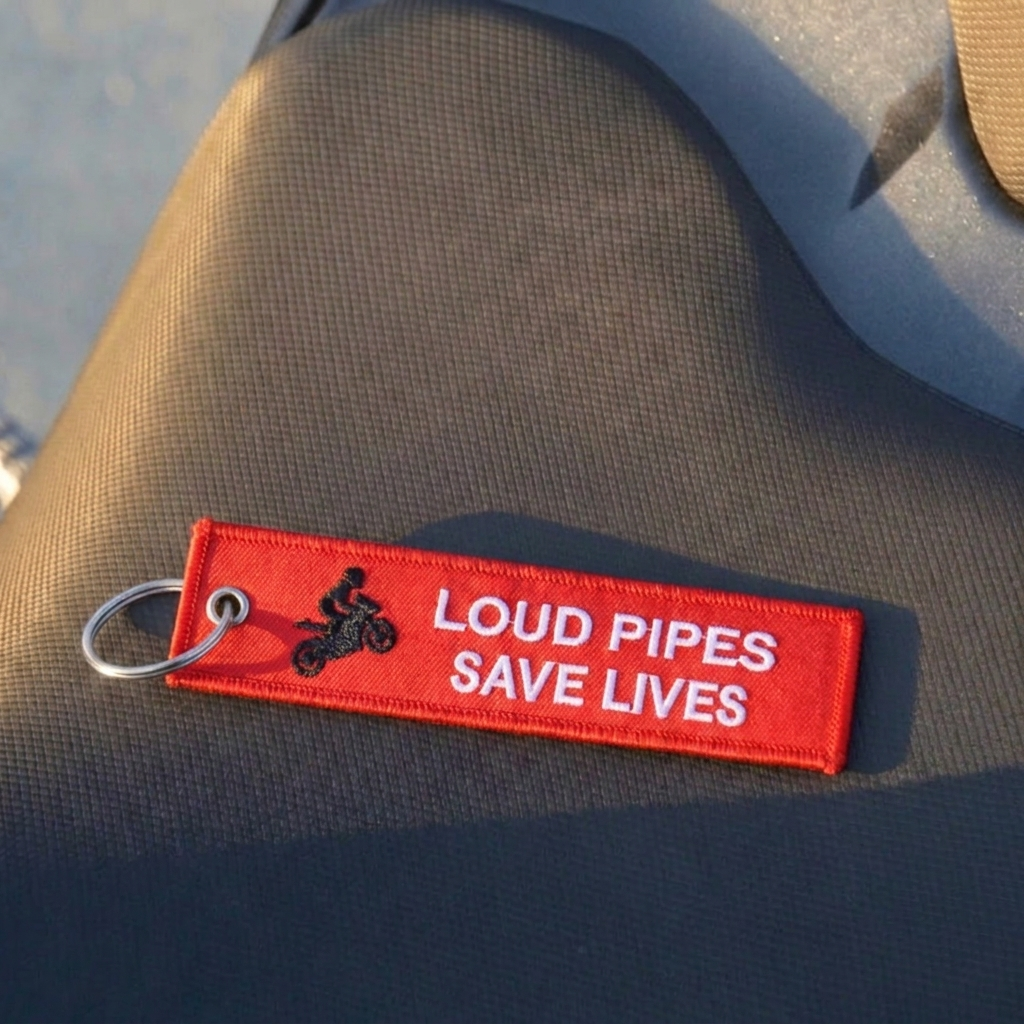 Embroidered Motorcycle Key Tag