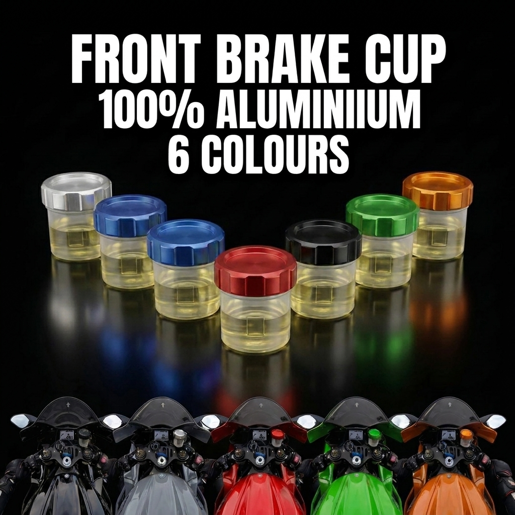 CNC aluminum front brake reservoir cap for motorcycle cockpit